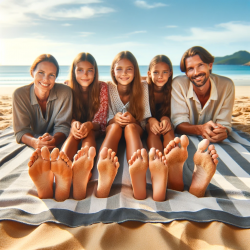 DALL·E 2024-01-27 00.22.21 - A similar beach scene showing a family of four, including two par...png